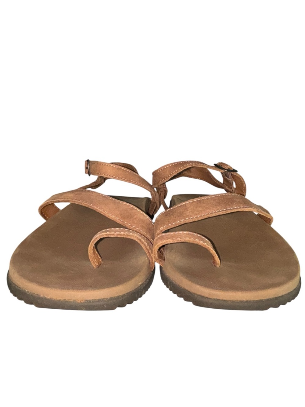 Chaco Tulip Leather Toe Ring Sandals Brown Strappy Womens Size 10 - Picture 5 of 12
